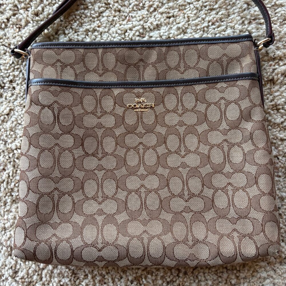 Coach Tan Signature Shoulder/Cross body Bag
